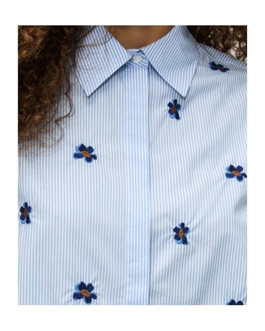 iBlues Blue Embroidered Shirt