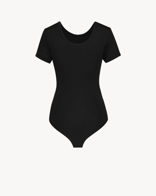 Saint Laurent Black Short-Sleeve Knitted Bodysuit