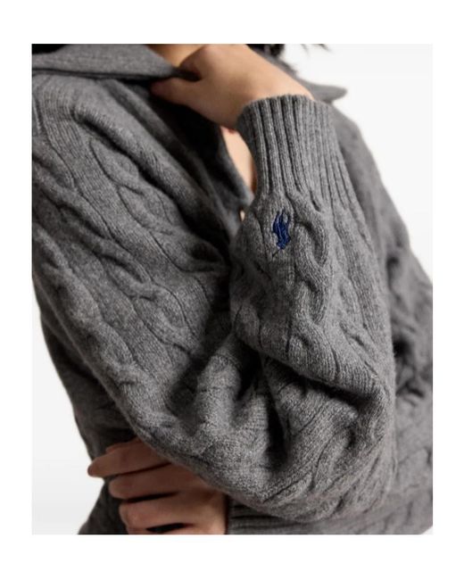 Polo Ralph Lauren Gray Cable-Knit Cardigan