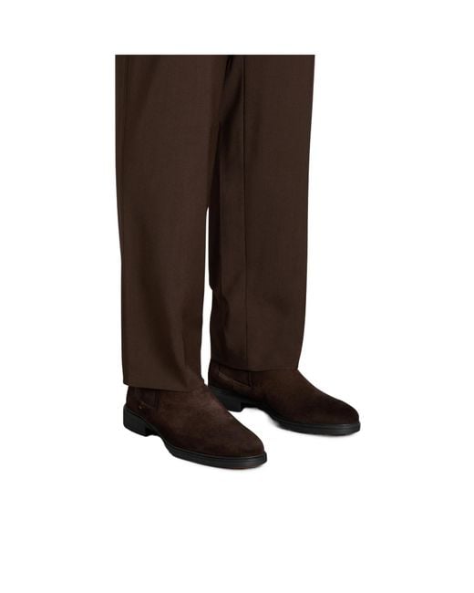 Santoni Brown Easy Ankle Boots for men