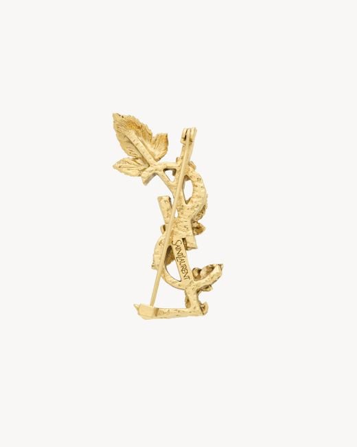 Saint Laurent Metallic Hydrangea Brooch
