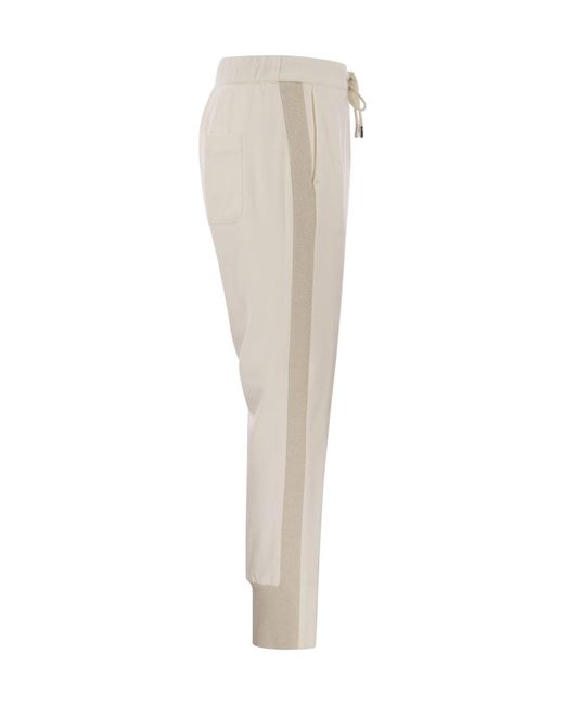 Peserico Natural Drawstring-Waist Track Trousers