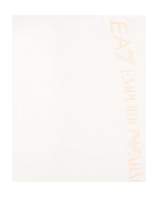 EA7 White T-Shirt With Round Neck And Short Sleeves