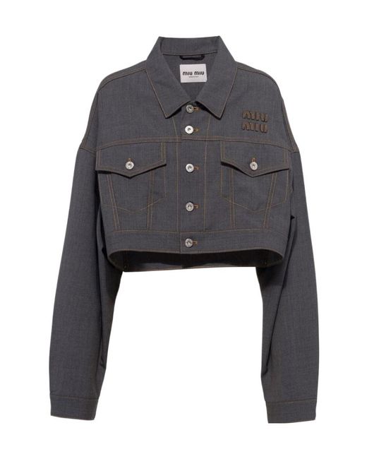 Miu Miu Black Wool Blouson Jacket