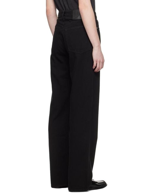 Rag & Bone Black Logo Patch Straight-Leg Jeans