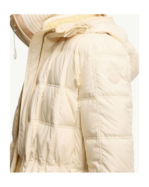 Moncler Natural Cygnet Hooded Short Down Jacket