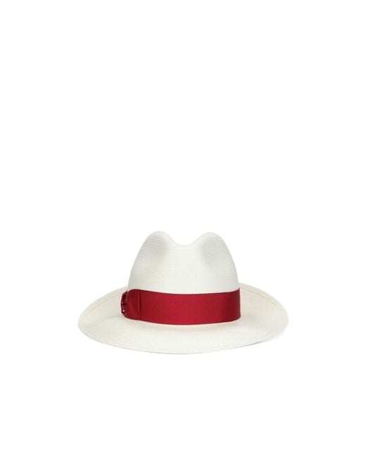 Borsalino White Giulietta Wide Brim Panama Hat
