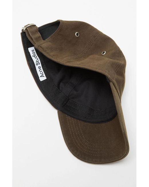 Acne Brown Waxed Logo Cap