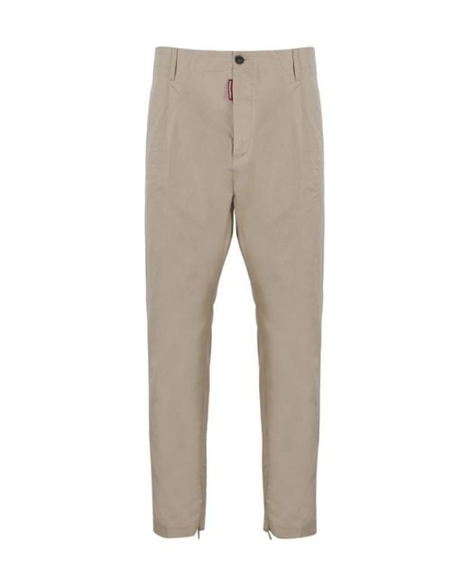 DSquared² Gray Cropped Tapered Pants for men