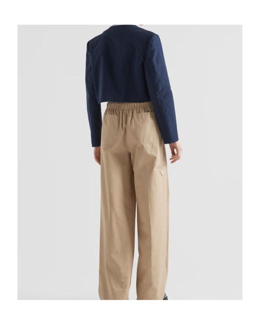 Prada Blue Crewneck Cropped Jacket