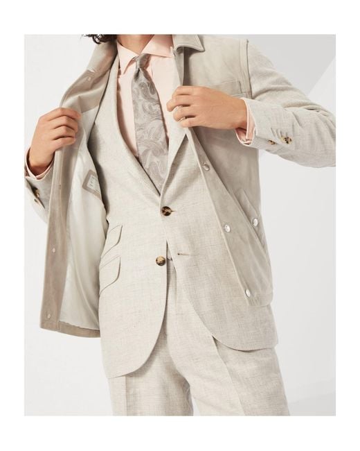 Brunello Cucinelli White Sleeveless Button-Up Gilet for men