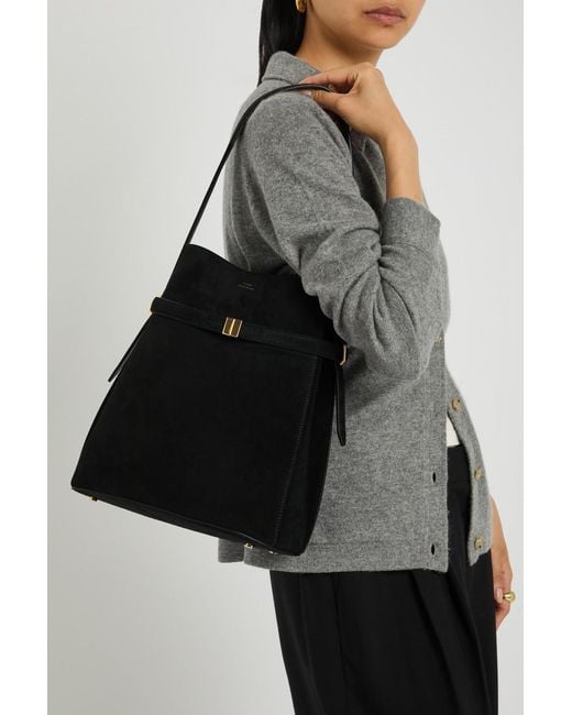 Totême Black Suede Bucket Bag