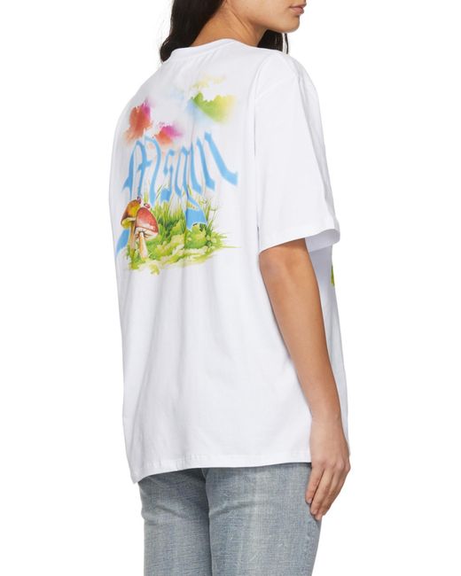 MSGM White Round-Necked T-Shirt