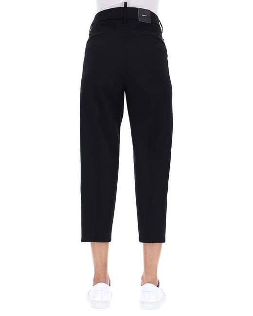 DSquared² Black Embroidery Striped Trousers