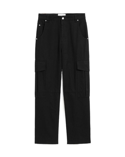 AMI Black Belt-Loop Cargo Trousers for men