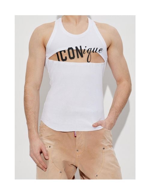 DSquared² White Crewneck Sleeveless Vest for men