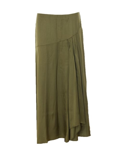 Essentiel Antwerp Green Jiselle Pleated Midi Skirt