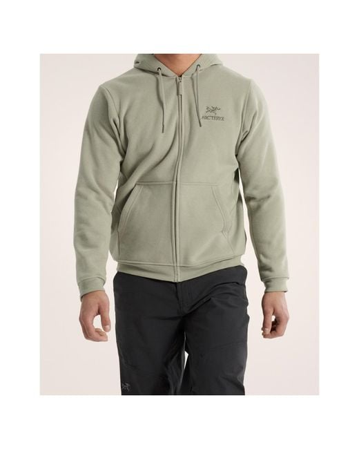 Arc'teryx Gray Emblem Fleece Full Zip Hoody for men