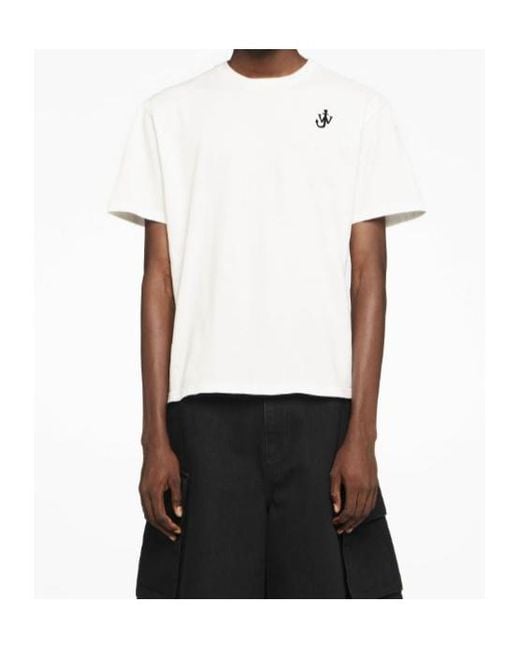 J.W. Anderson White Jw Anderson Anchor Embroidered T-Shirt for men