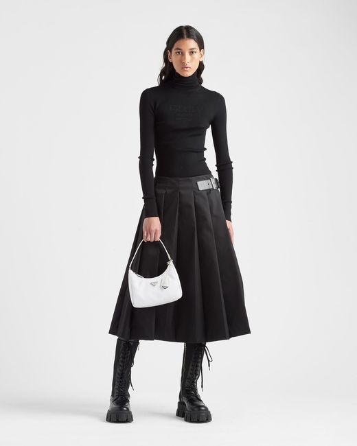 Prada Black Superfine Wool Turtleneck Sweater