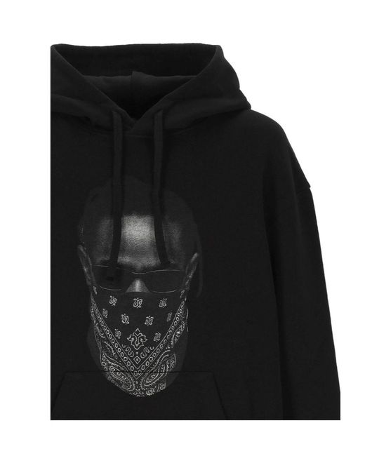 Ih Nom Uh Nit Black Pattern-Printed Drawstring Hoodie for men