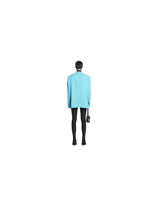 Balenciaga Blue Single-Breasted Blazer
