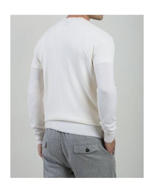 Eleventy White Maglia Girocollo Lana for men