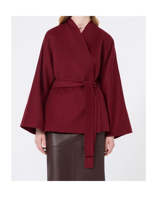 Max Mara Red Studio Mstforte Belted Coat