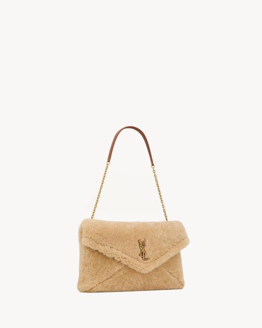 Saint Laurent Natural Cassandre Large Pouch On Chain