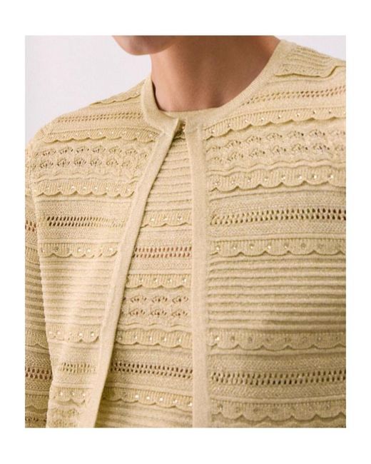 Liu Jo Natural Openwork Button Cardigan