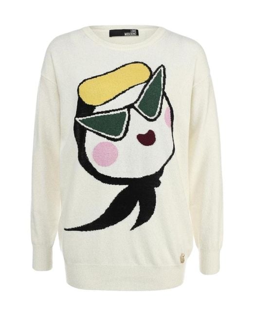 Moschino White Long-Sleeved Sweater