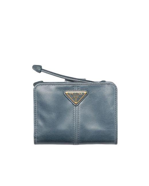 Prada Blue Small Leather Wallet