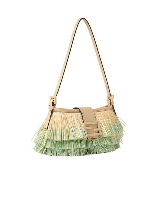 Fendi Metallic Baby B. Fringed Gradient Shoulder Bag