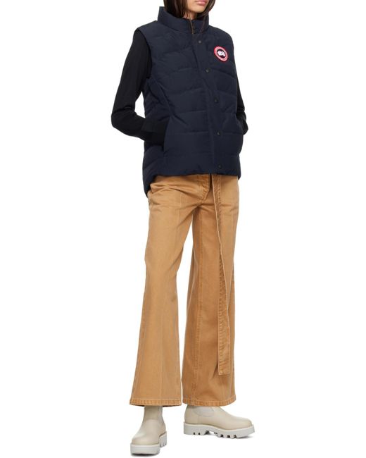 Canada Goose Blue Logo-Patch Padded Gilet