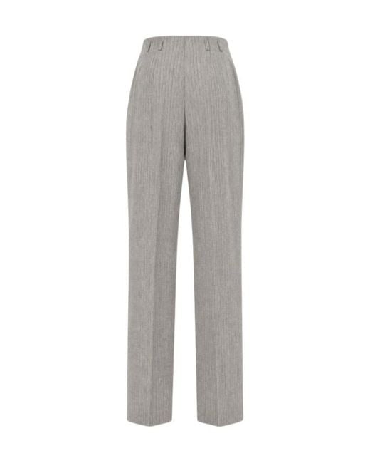 Alberta Ferretti Gray Casual Trousers With Belt Loops