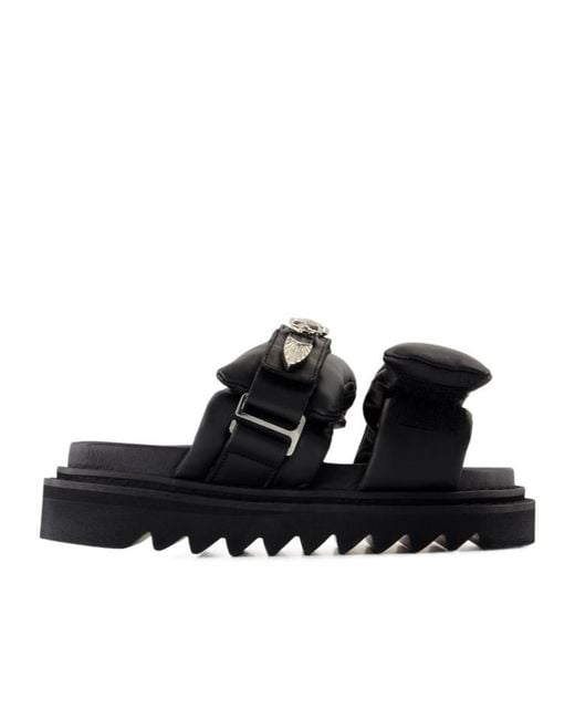 Toga Black Round Toe Slippers