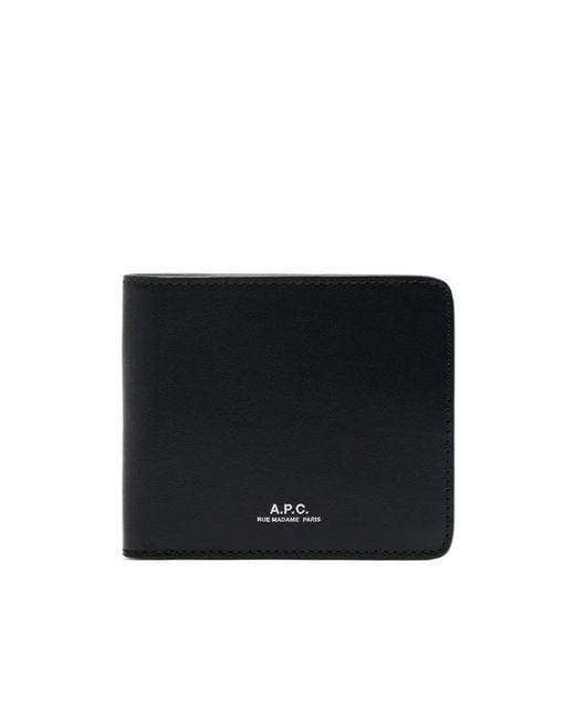 A.P.C. Black Leather Wallet for men