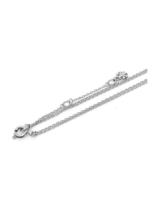 Tory Burch Metallic Logo Charm Necklace