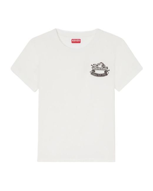 KENZO White 'Lunar New Year' Embroidered T-Shirt