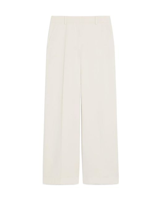 Weekend by Maxmara White Angola Stretch Wide Leg Trousers