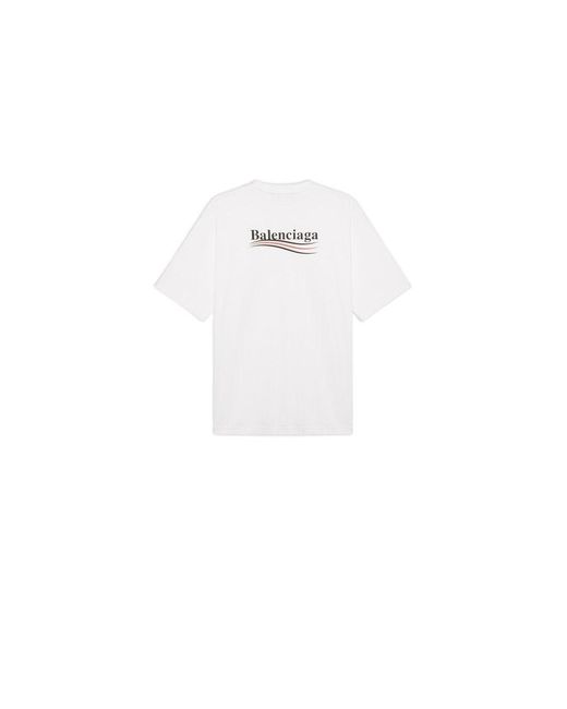 Balenciaga White T-Shirt Political Campaign Large Fit Da Donna