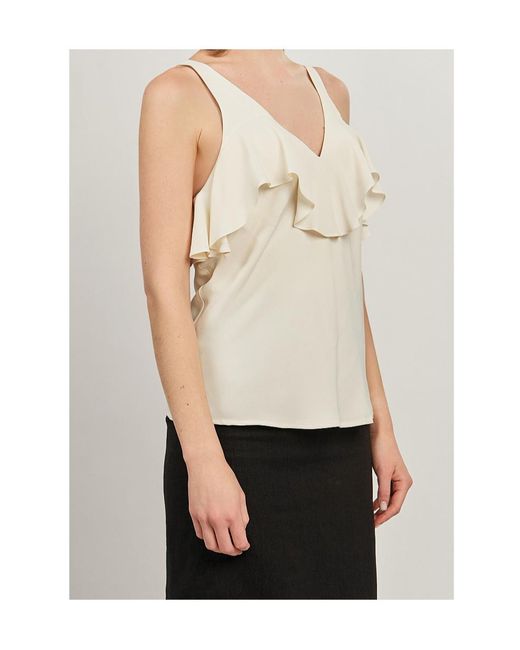Twinset Natural Ruffle Detail Tank Top