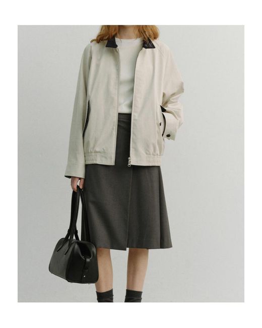 DUNST Gray Buckled Pleated Midi Skirt