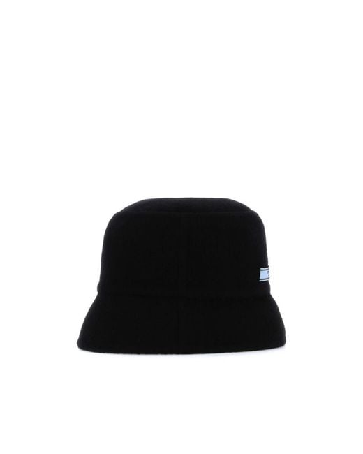 Prada Black Logo Patch Detail Bucket Hat