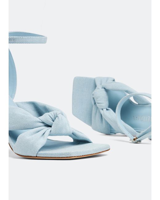 Stuart Weitzman White Logo High-Heeled Sandals