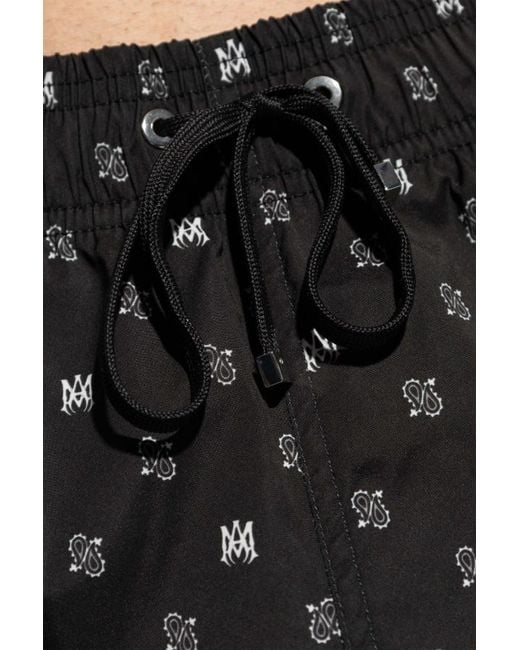 Amiri Black Ma Paisley Swim Shorts for men