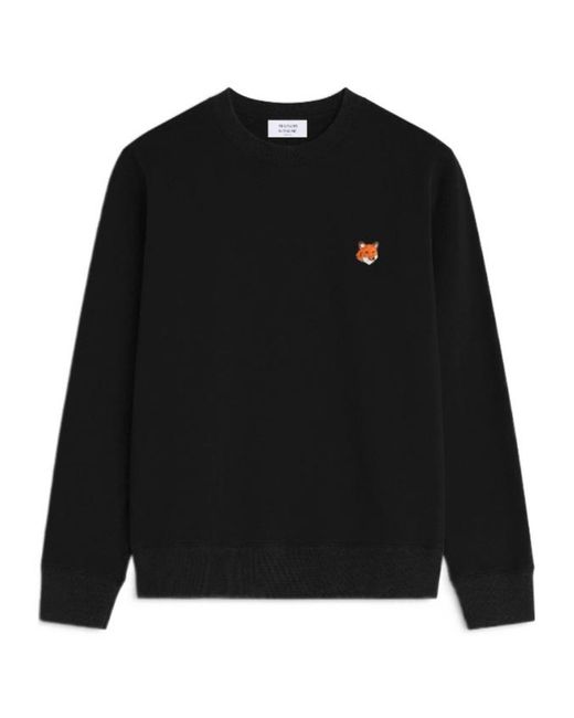 Maison Kitsuné Black Maison Kitsuné Fox Head Regular Sweatshirt for men