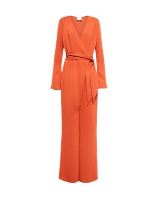 Galvan Orange Marina Belted Jumpsuit