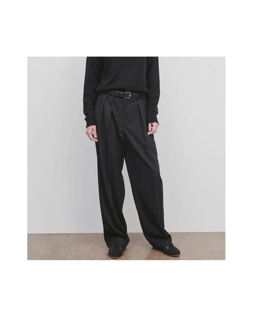 The Row Black Belt-Loop Casual Pants