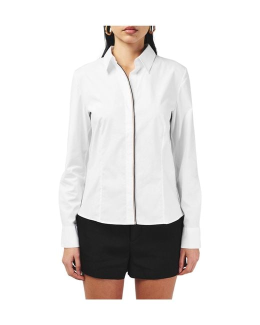 Boss White Pointcollar Longsleeve Shirt